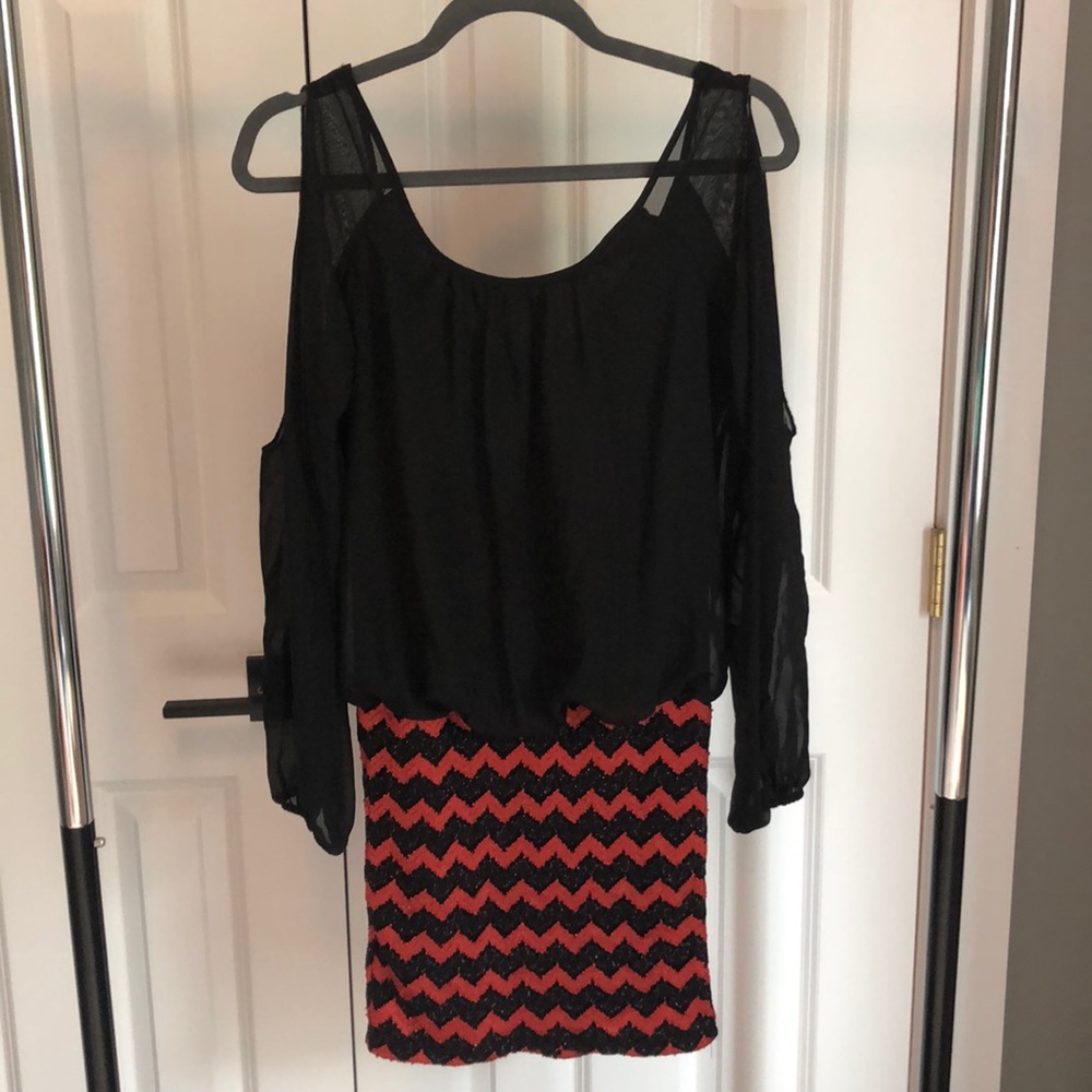 Long Sleeve Chevron Dress